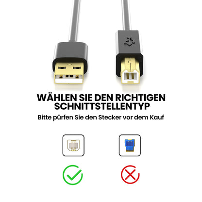 USB-A zu USB-B Druckerkabel Schwarz