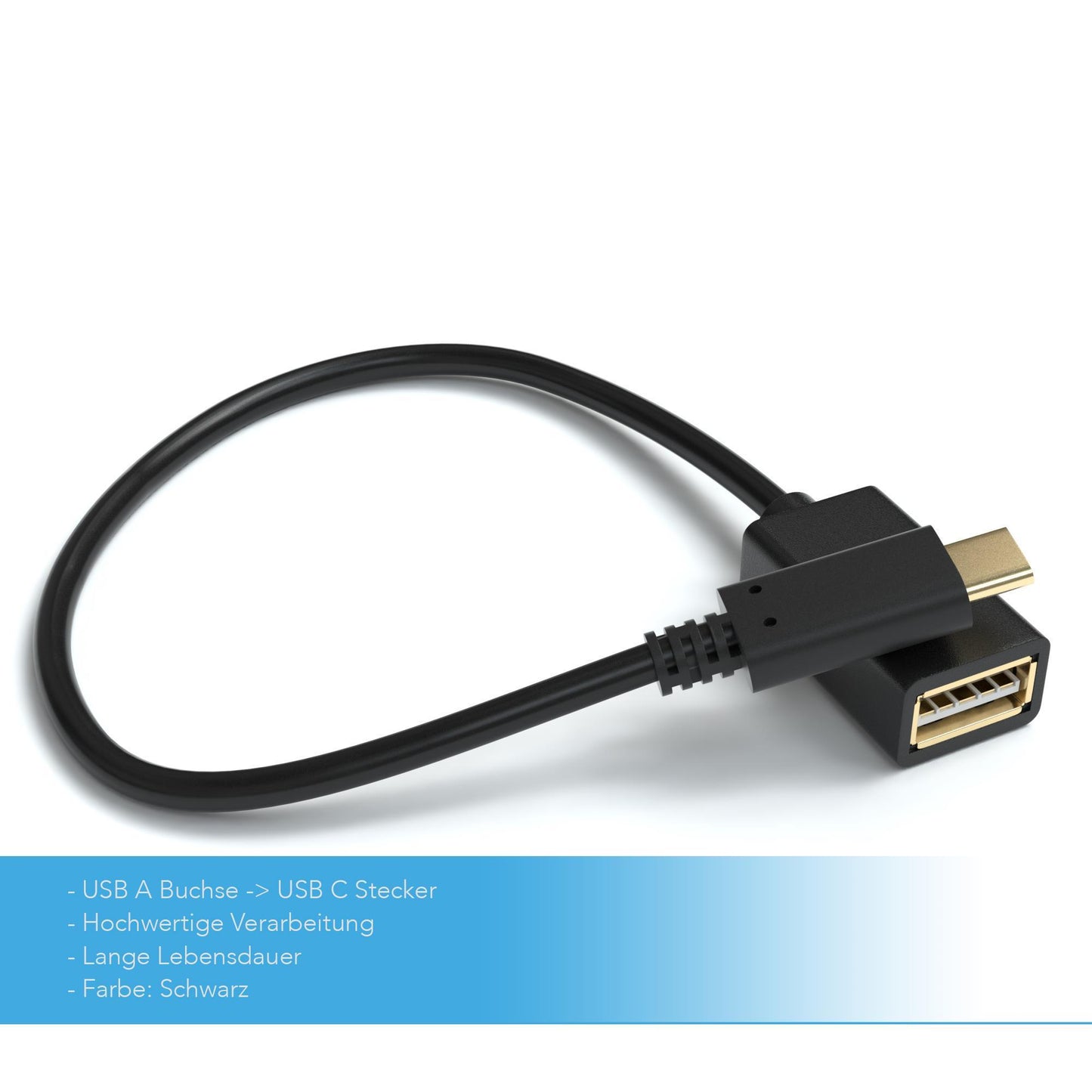 USB Buchse zu USB C Stecker - Adapter - 0,2m