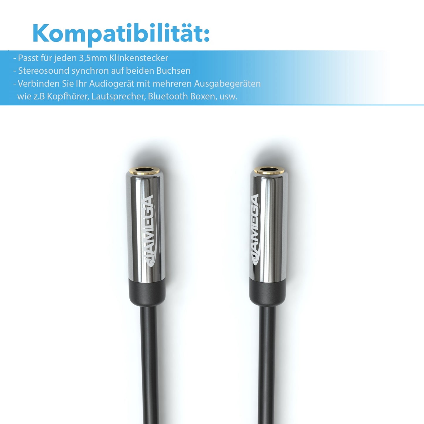 AUX Y-Adapter - Stecker auf 2x Buchse 0,2m