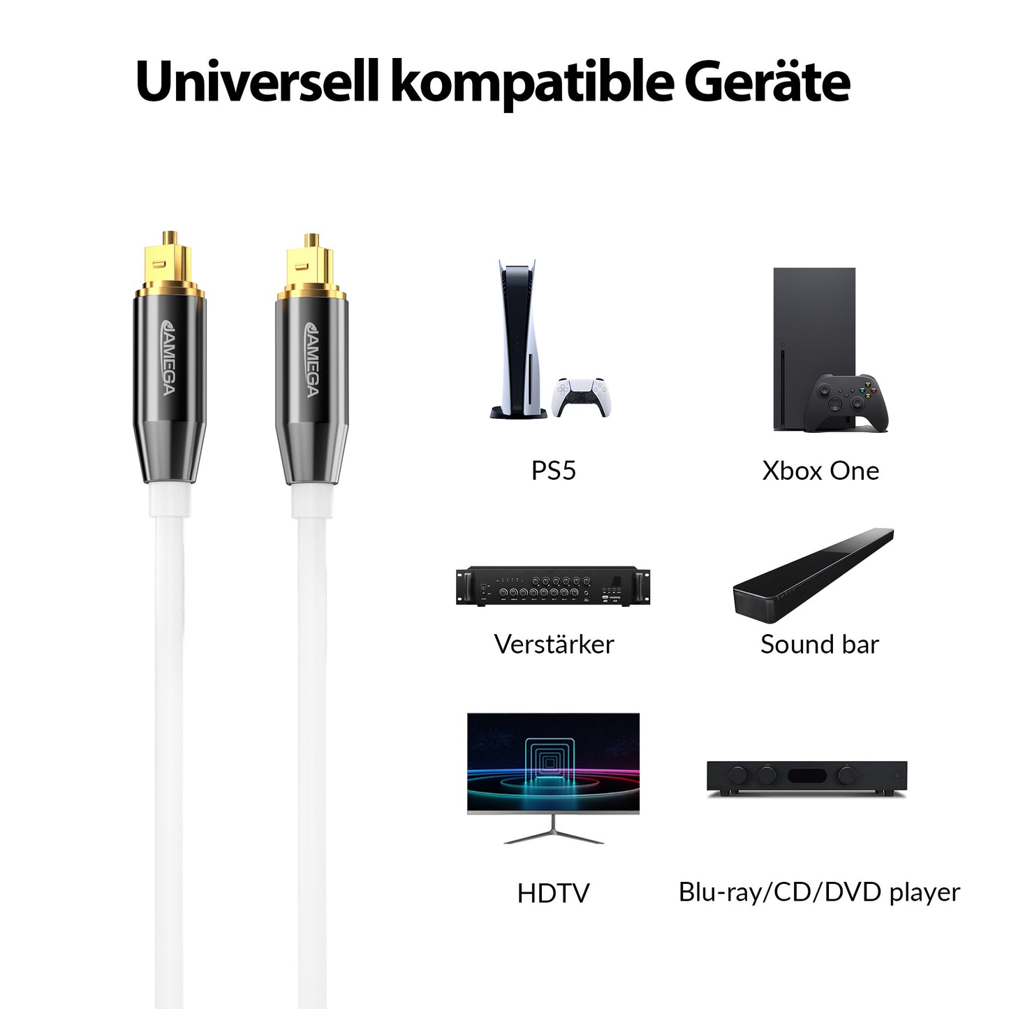 Toslink Premium Kabel *Weiß* - Variation