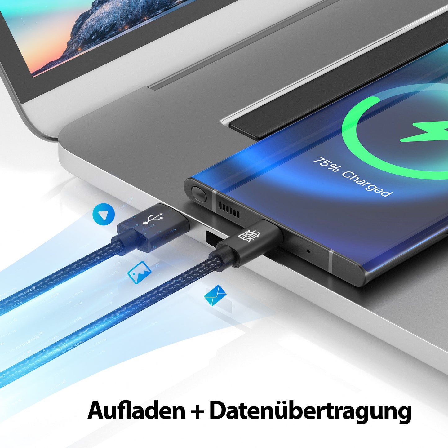 USB-C - USB A | Nylon + Metal Shell | *NEW MODEL* - Black - Variante "eBW"