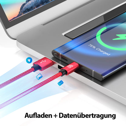 USB-C - USB A | Nylon + Metal Shell | *NEW MODEL* - Red - Variante "eBW"