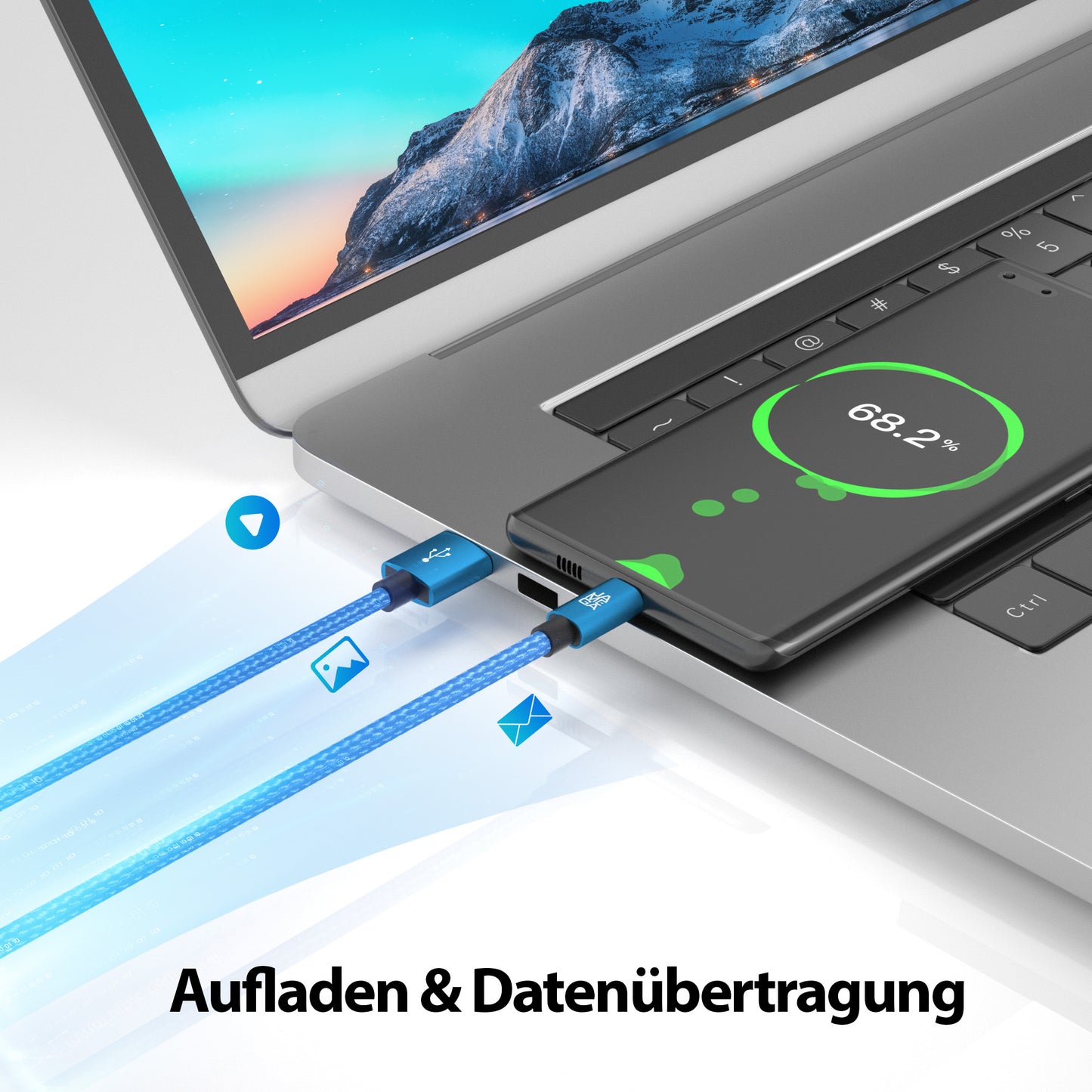 micro USB Kabel - Blue - Variante "eBW"