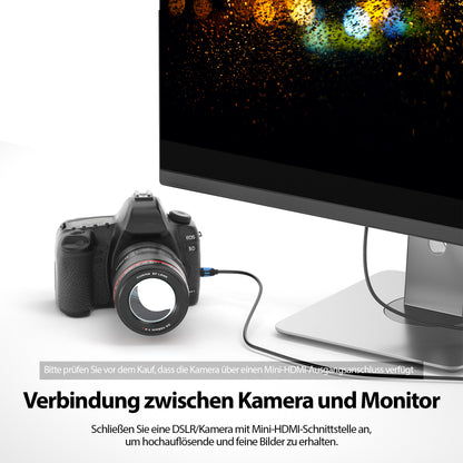 mini HDMI zu HDMI Kabel - schwarz/blau - Variante "eBW"