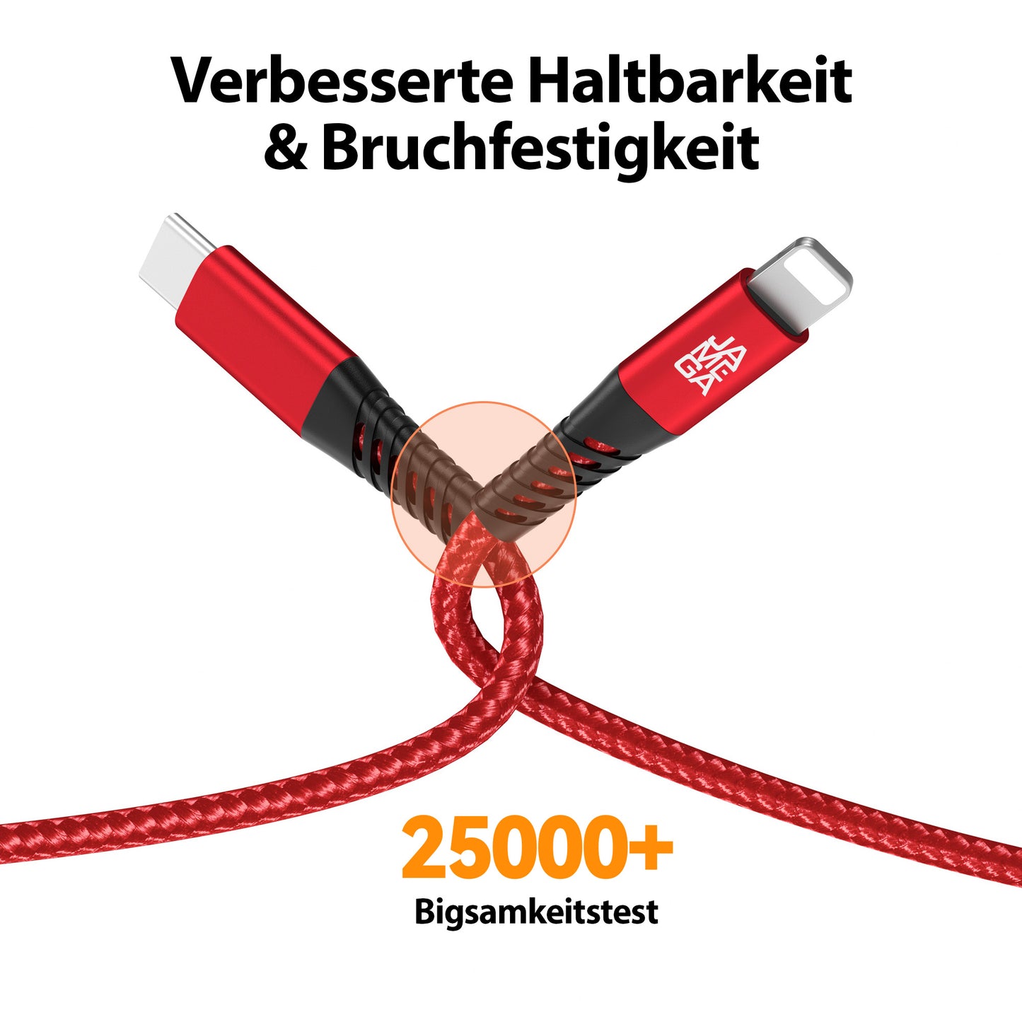 USB-C - Lightning Kabel Rot