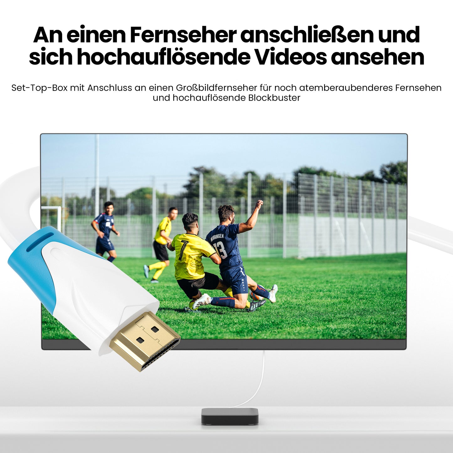 HDMI Kabel 2.0 _Flach_ - Plug weiß/blau - Variation "eBW"