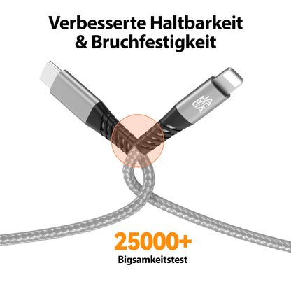 USB-C - Lightning Kabel Grau