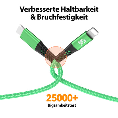 USB-C - Lightning Kabel Grün