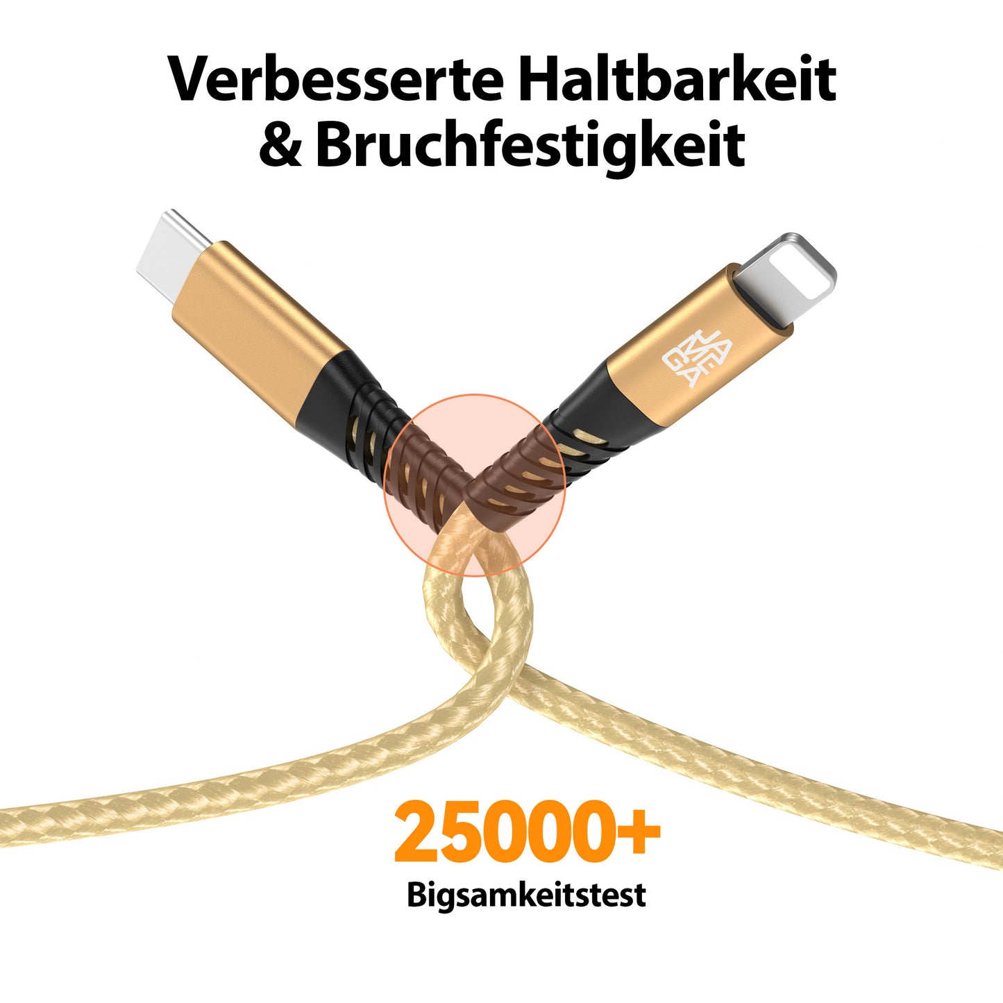 USB-C - Lightning Kabel Gold