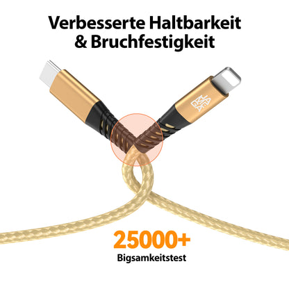 USB-C - Lightning Kabel Gold