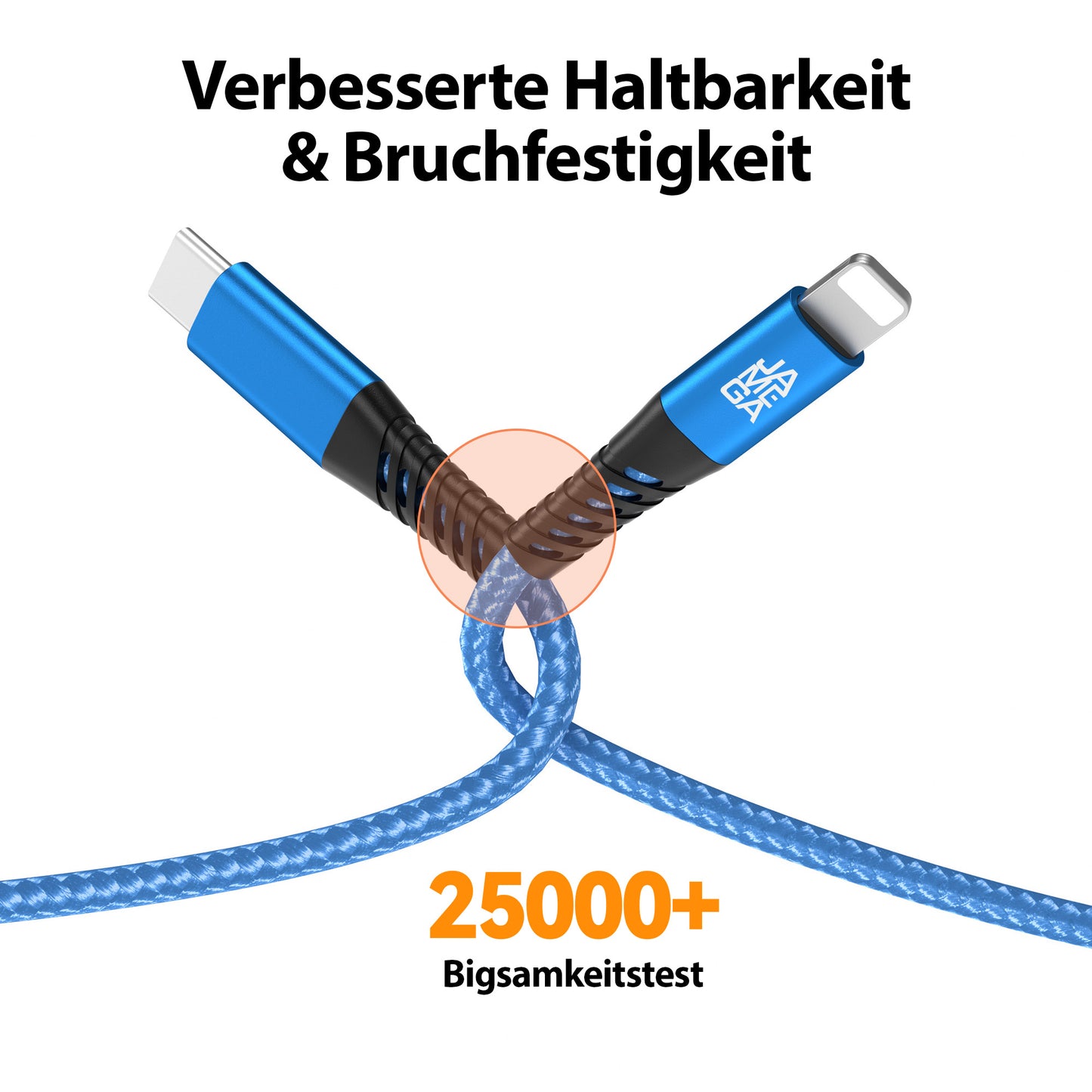 USB-C - Lightning Kabel Blau