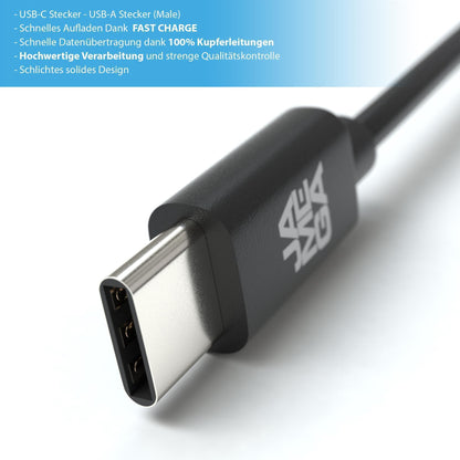 USB C Kabel | Unicolor | *NEW MODEL* - Black - Variante "eBW"