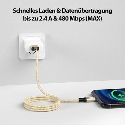 iPhone charging cable new generation cotton / gold - Variation