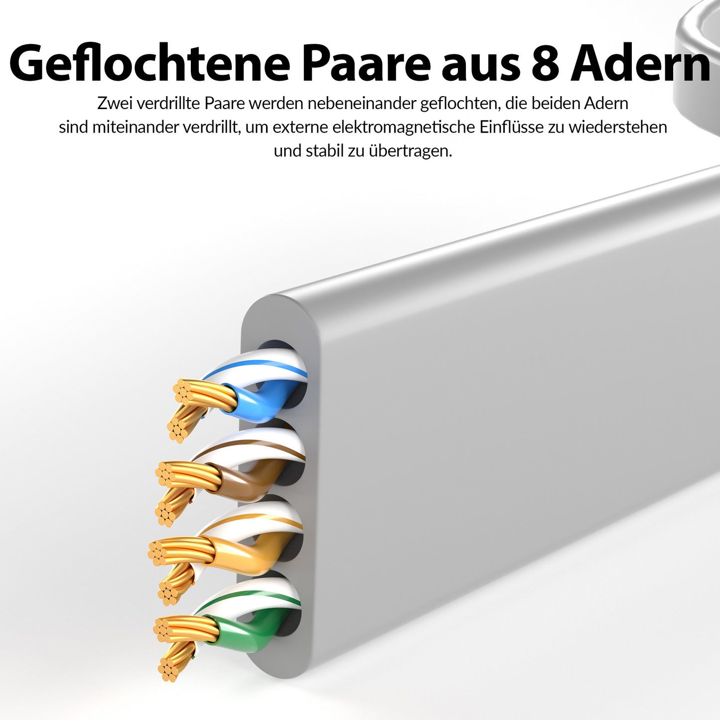 CAT 6 Patchkabel_FLACH - Grau - Variante