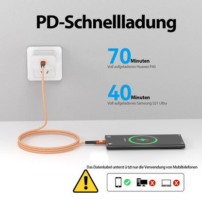 USB C Kabel Orange - Variante