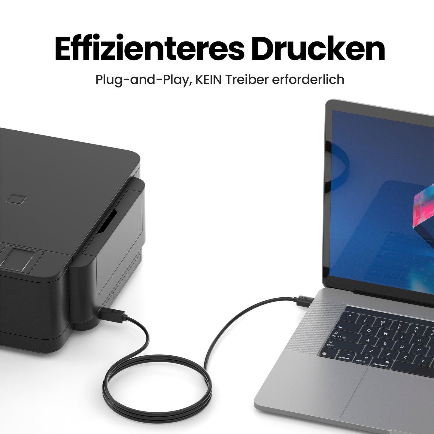 USB-A zu USB-B Druckerkabel Schwarz