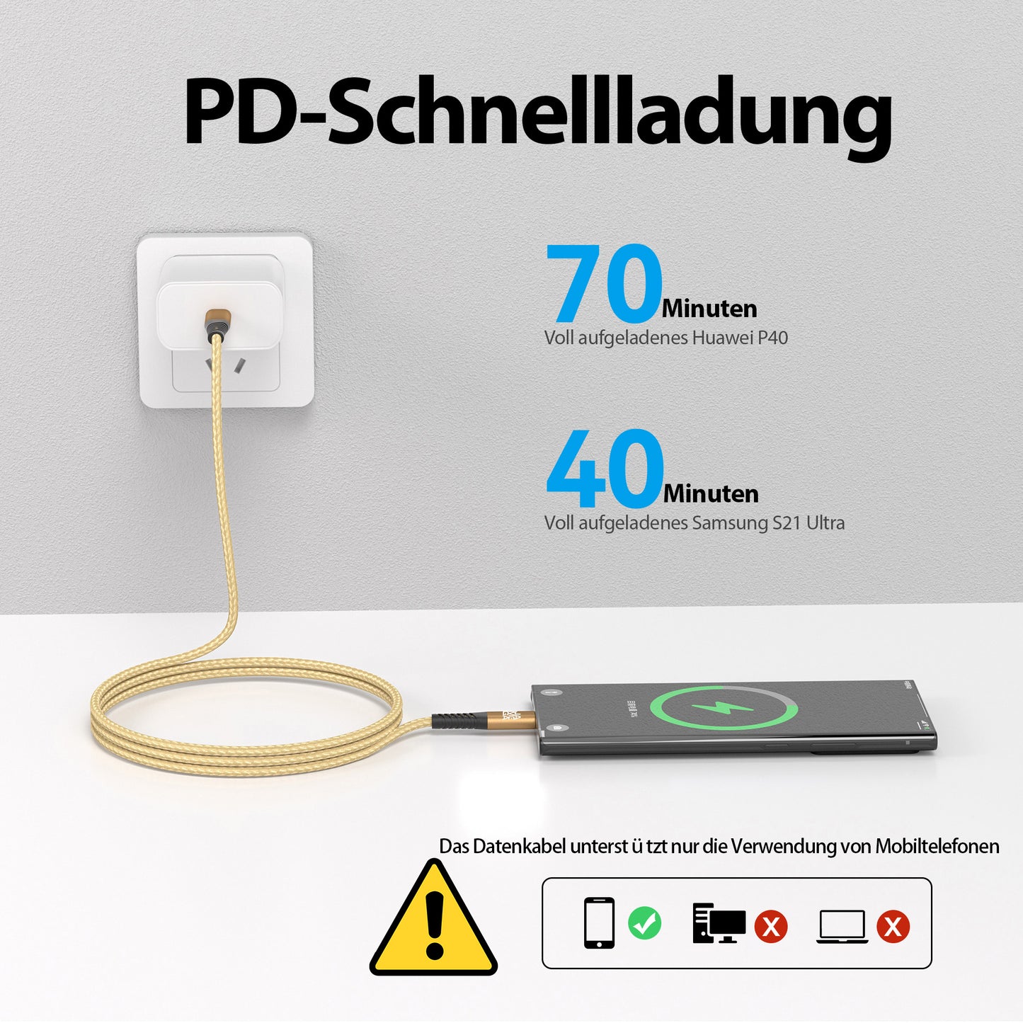 USB-C Kabel Gold | | 4er Set