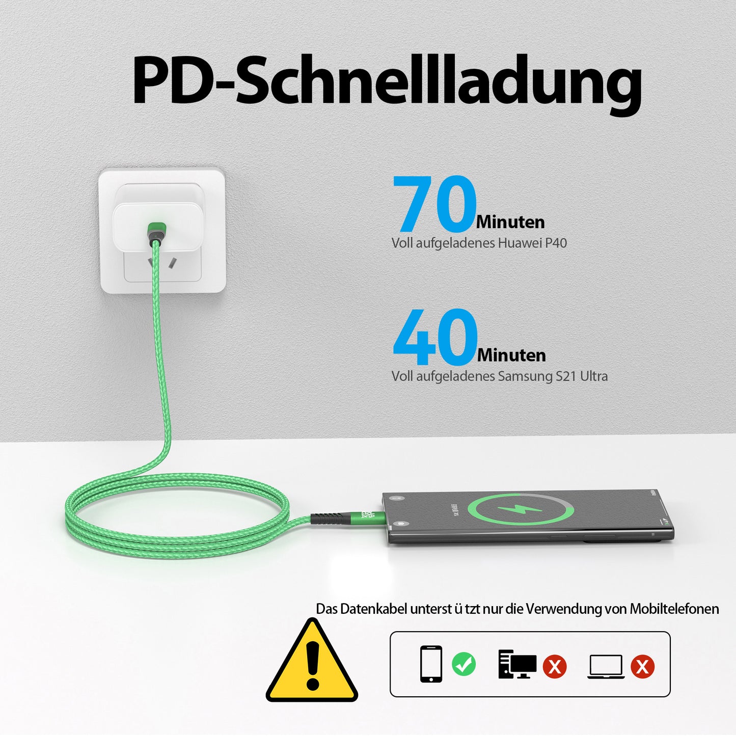 USB-C Kabel Grün | | 4er Set