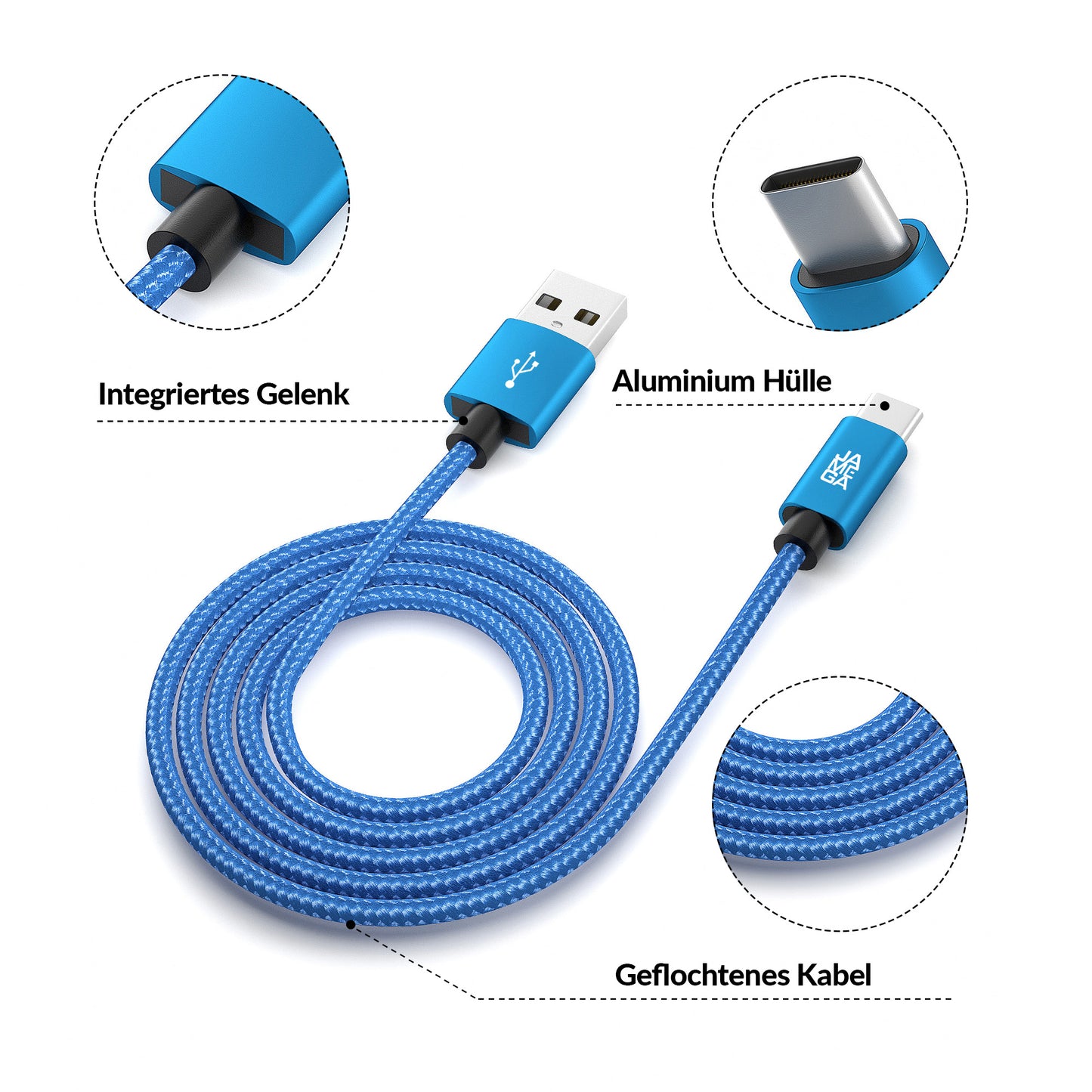 USB-C Kabel Blau