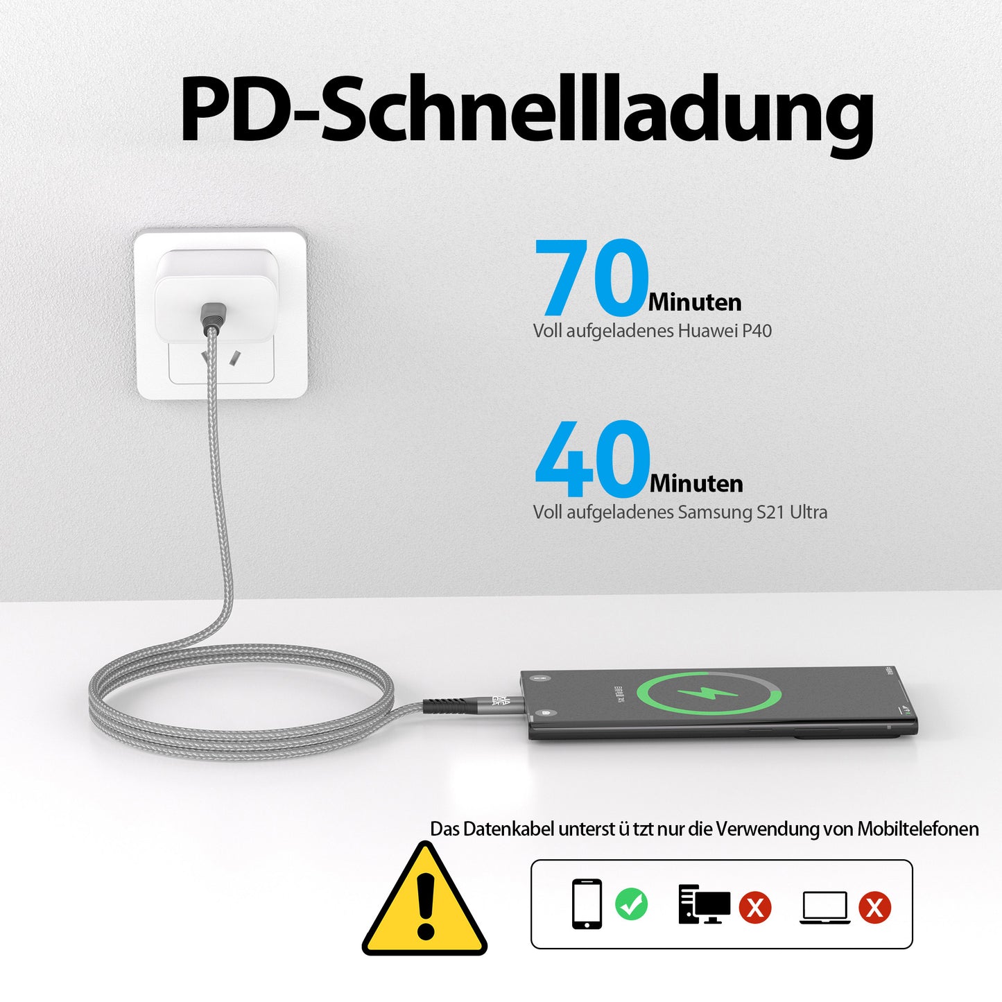 USB-C Kabel Grau | | 4er Set