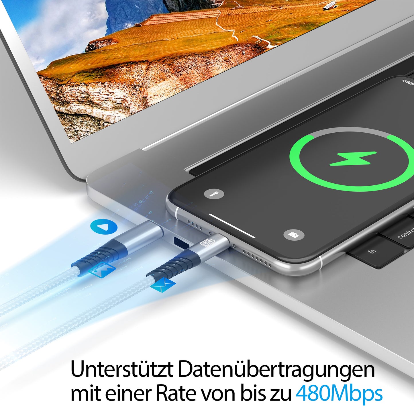 USB-C - Lightning Kabel Weiß