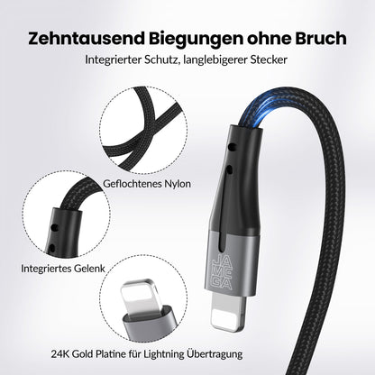 USB-C auf Lightning Kabel Schwarz