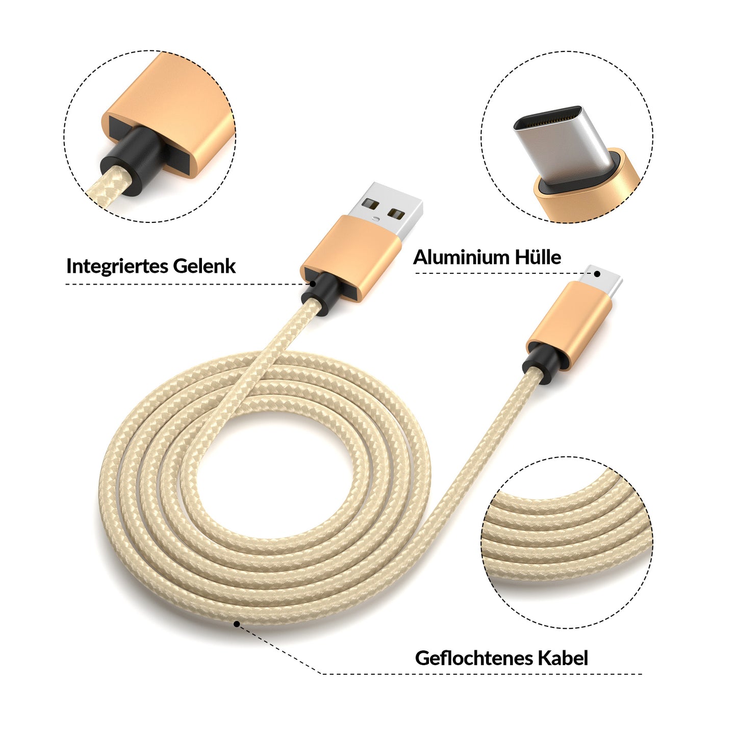 USB-C Kabel Gold