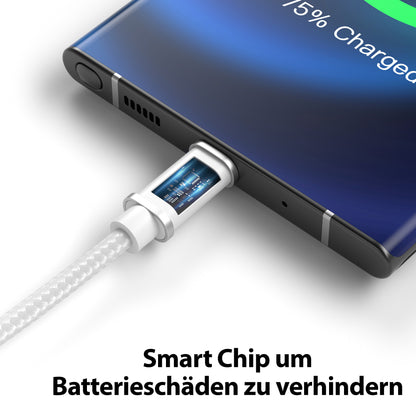 USB-C - USB A | Nylon + Metal Shell | *NEW MODEL* - White - Variante "eBW"