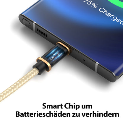 USB-C - USB A | Nylon + Metal Shell | *NEW MODEL* - Gold - Variante "eBW"