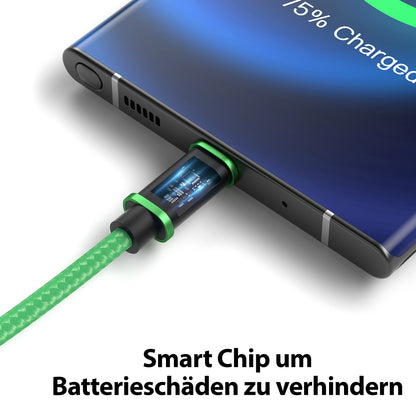 USB-C - USB A | Nylon + Metal Shell | *NEW MODEL* - Green - Variante "eBW"