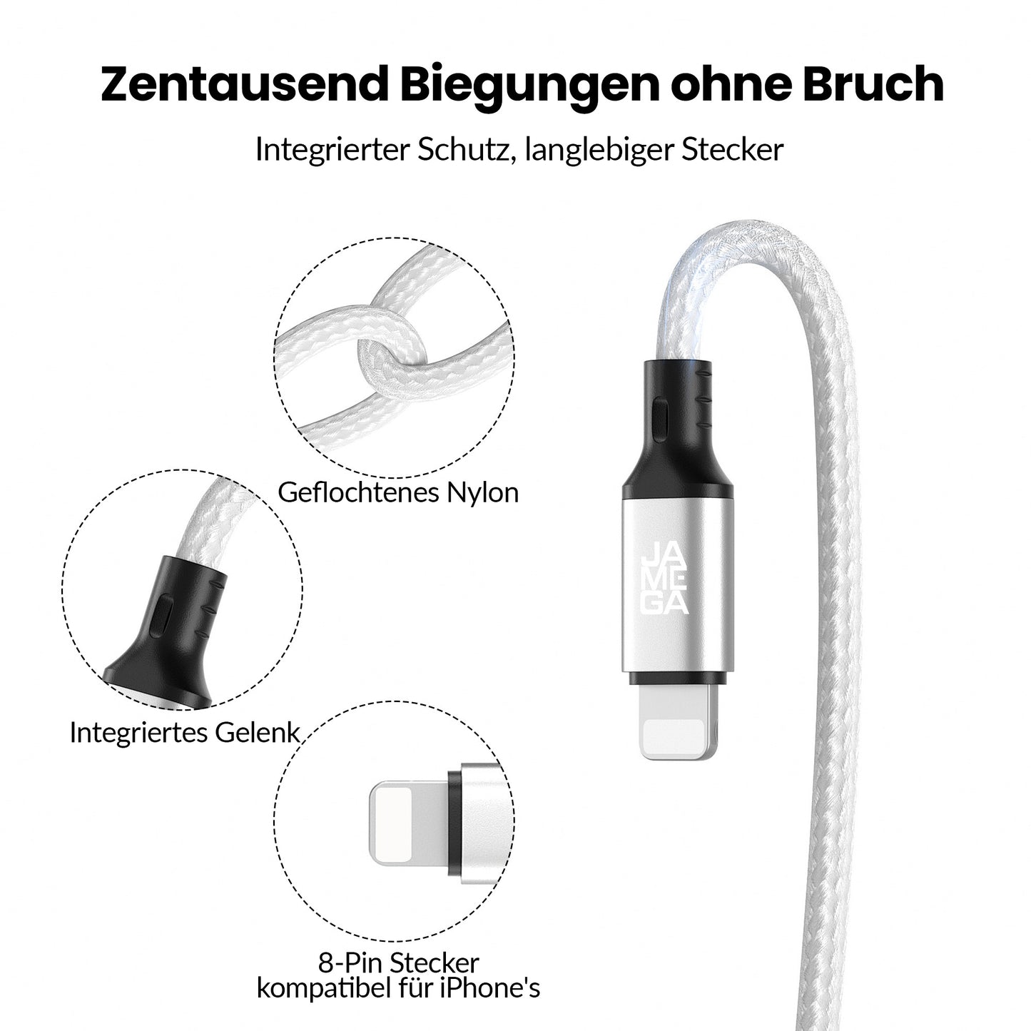 iPhone charging cable new generation cotton / withe - Variation