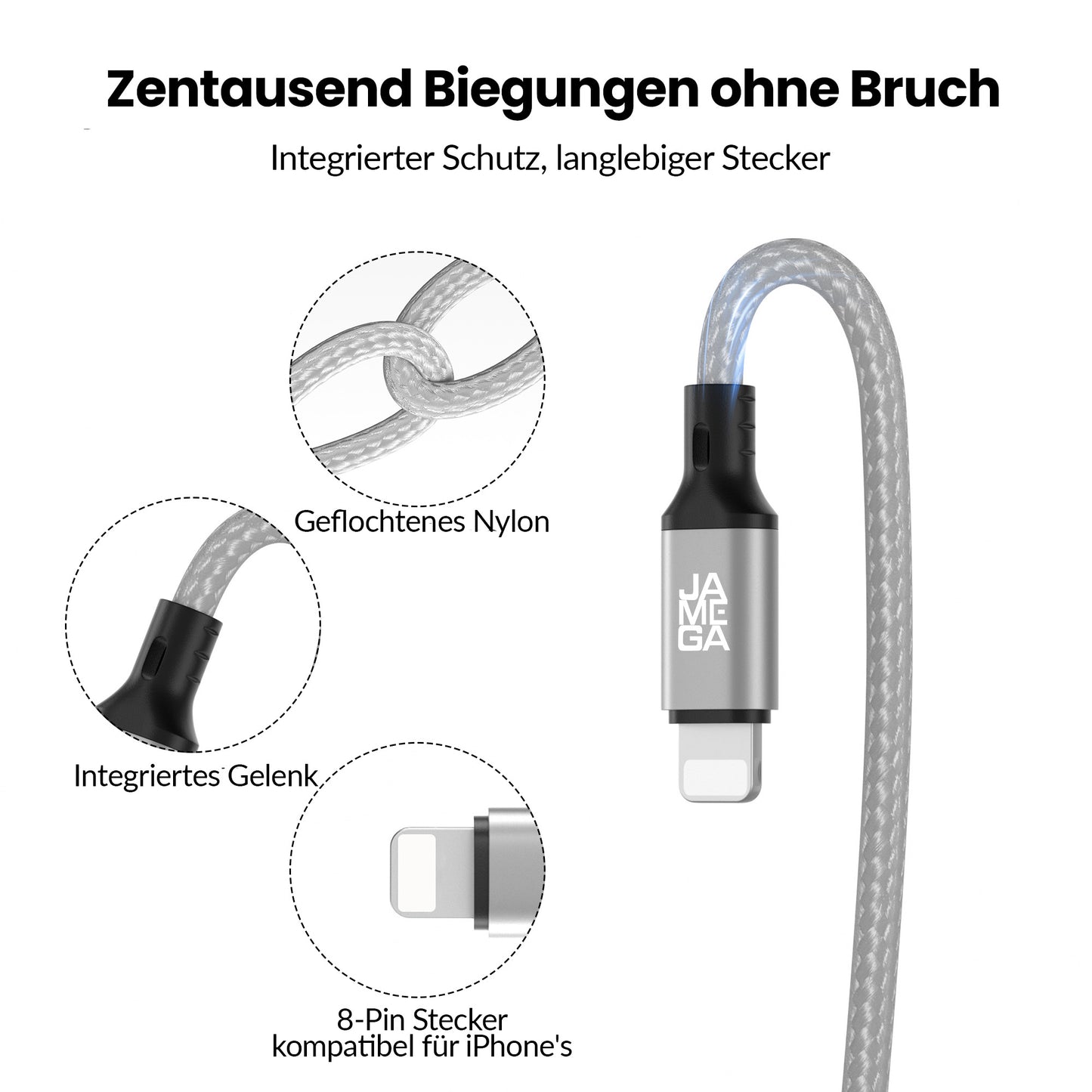 iPhone charging cable new generation cotton / spacegrey - Variation
