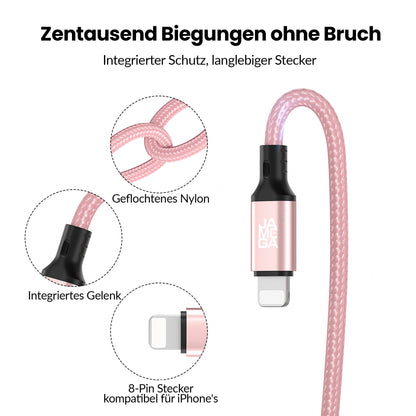 iPhone charging cable new generation cotton / rosegold - Variation