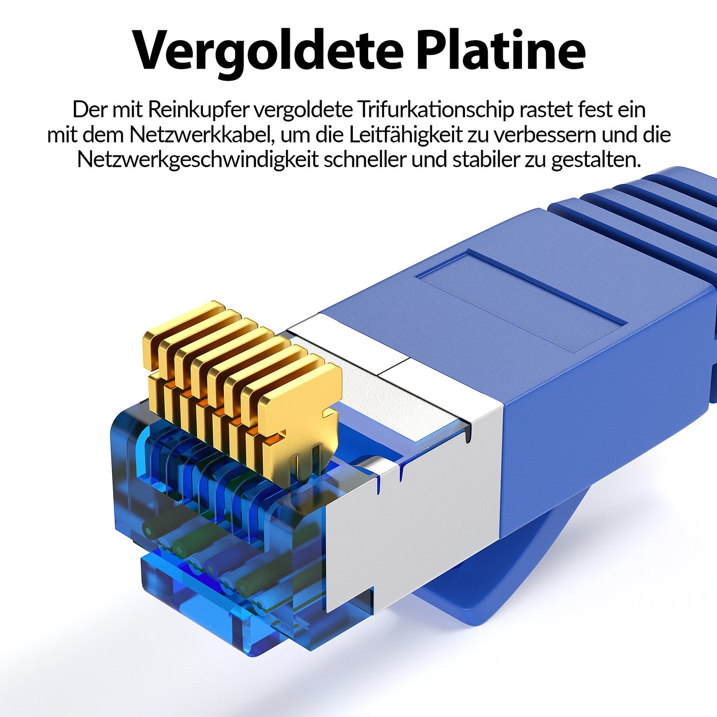 CAT 7 Patchkabel FLACH - BLAU - Variante