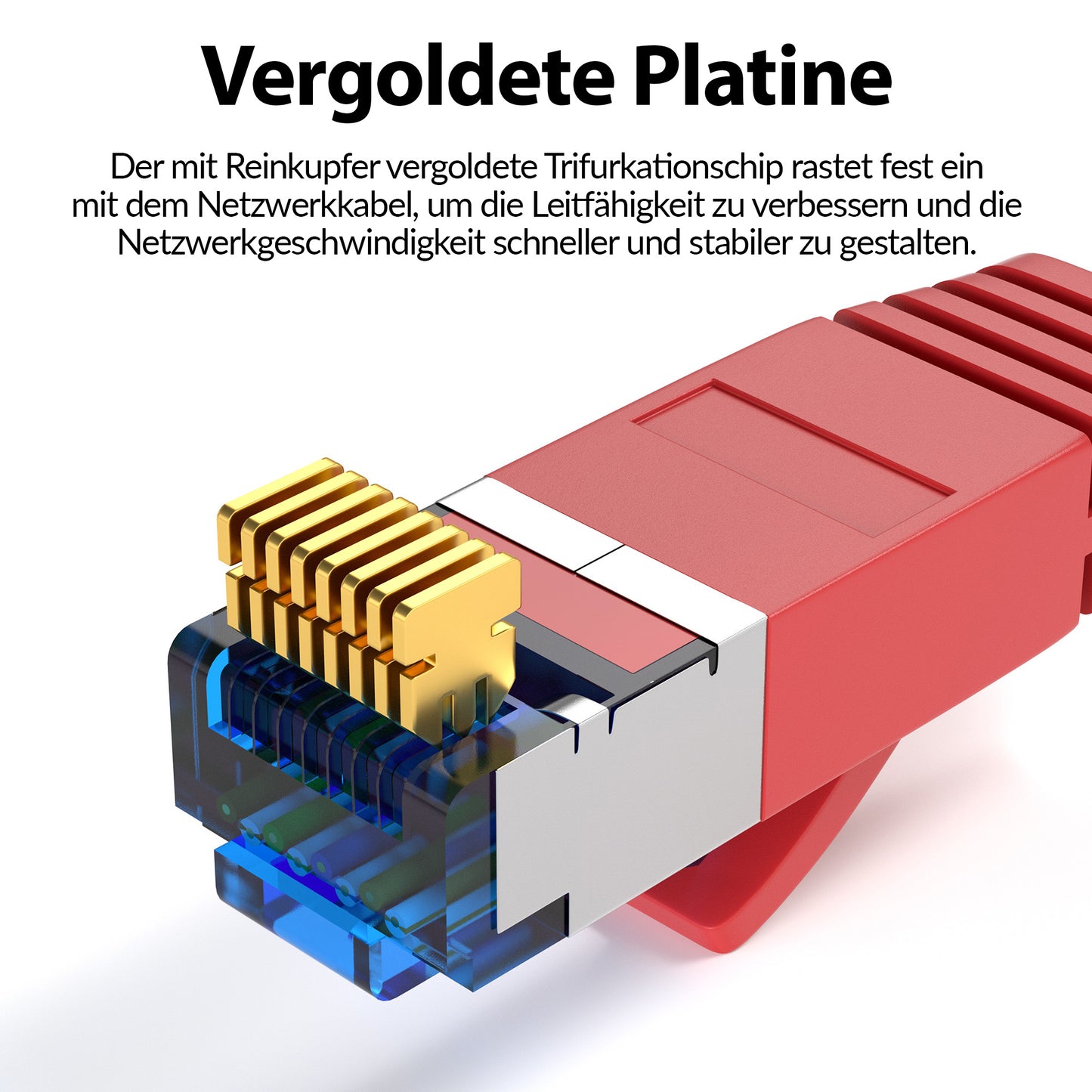 CAT 7 Flachkabel Rot