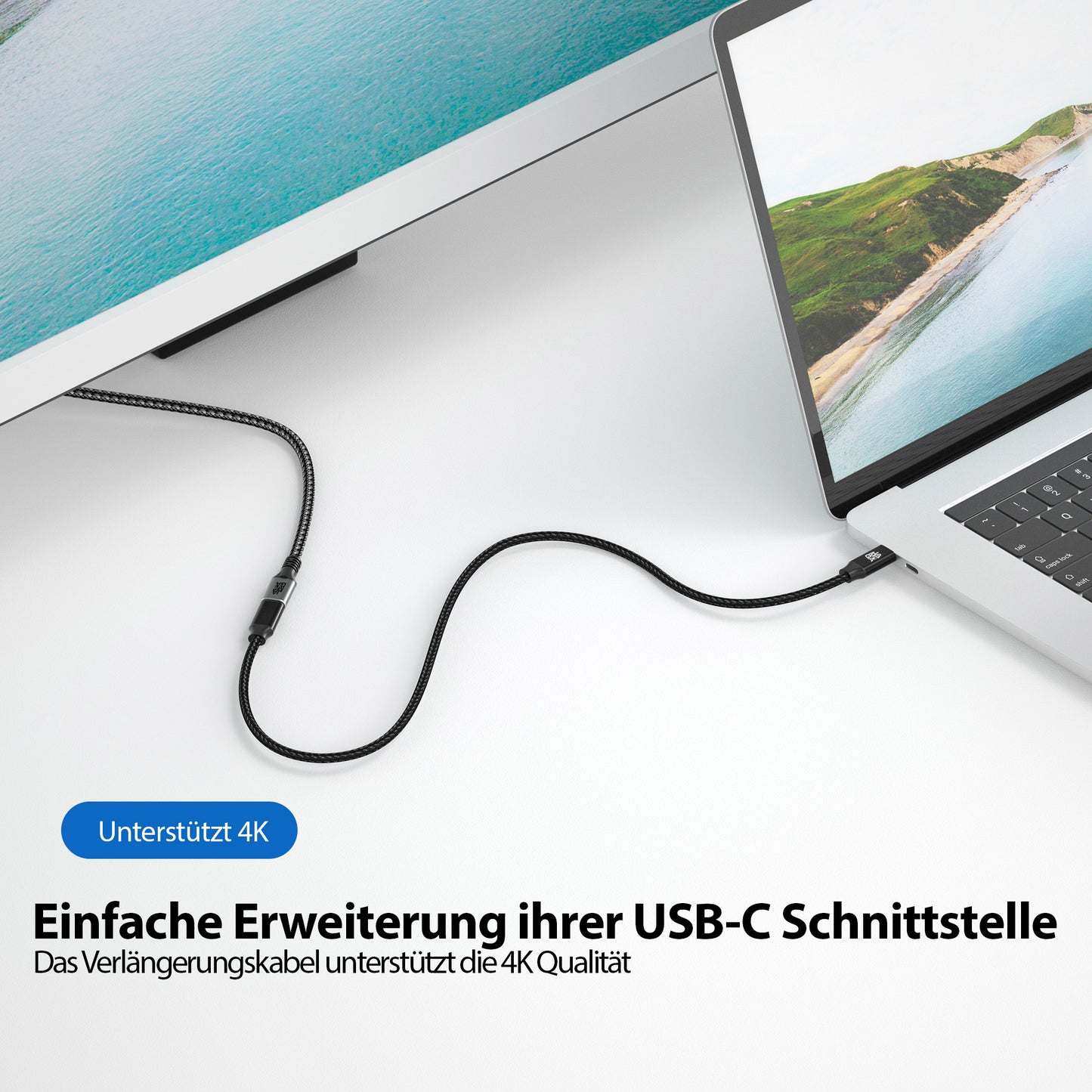 USB C Verlängerungskabel Schwarz