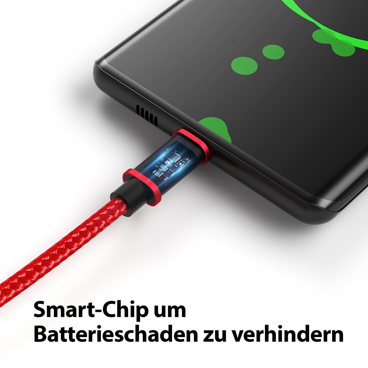 Micro USB Kabel || Weiß - Rot - Blau - Schwarz || 0,5 - 3m || 4er Set