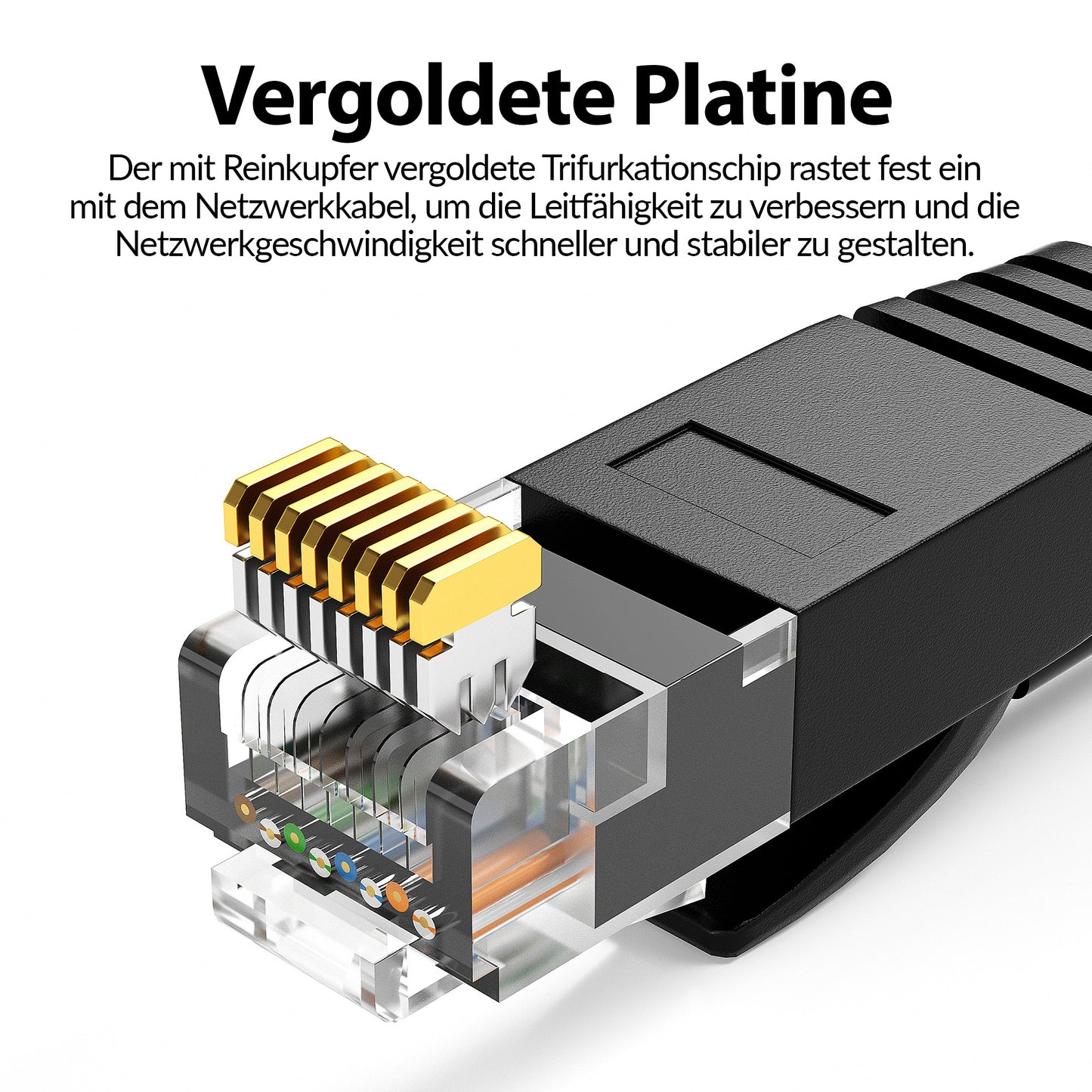 CAT 6 Flachkabel Schwarz