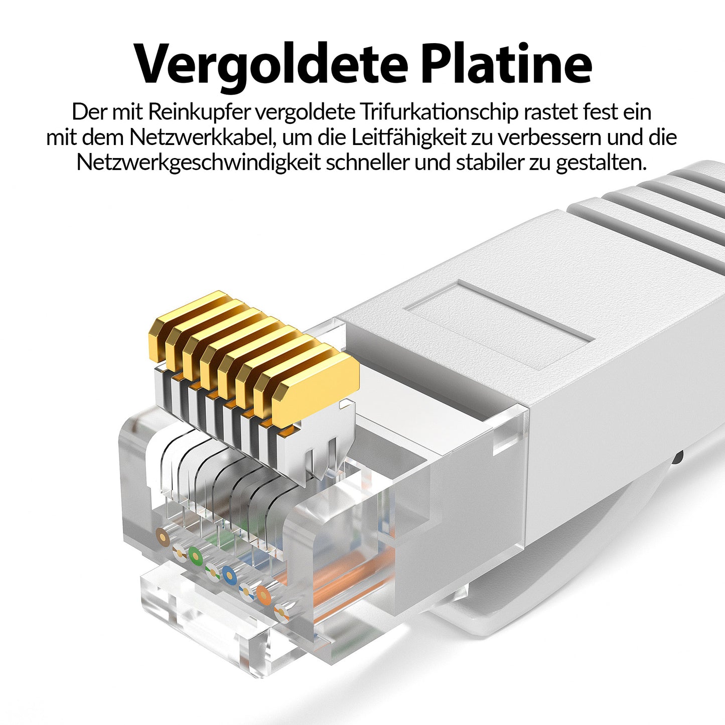 CAT 6 Flachkabel Weiß