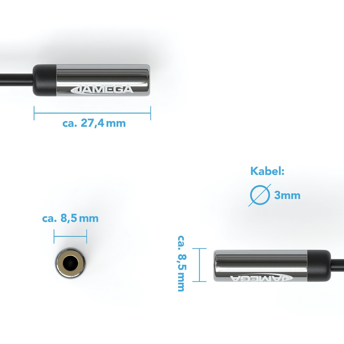 AUX Y-Adapter - Stecker auf 2x Buchse 0,2m