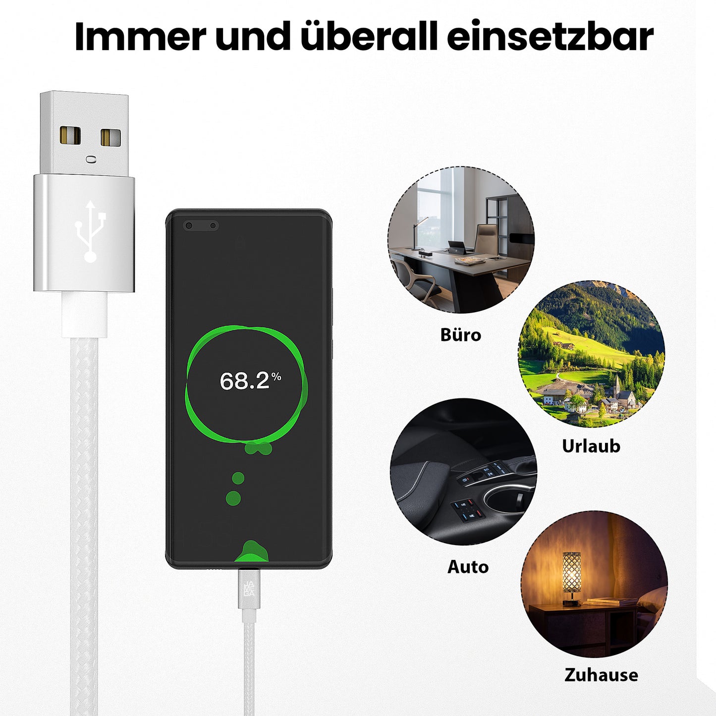 micro USB Kabel - White - Variante "eBW"