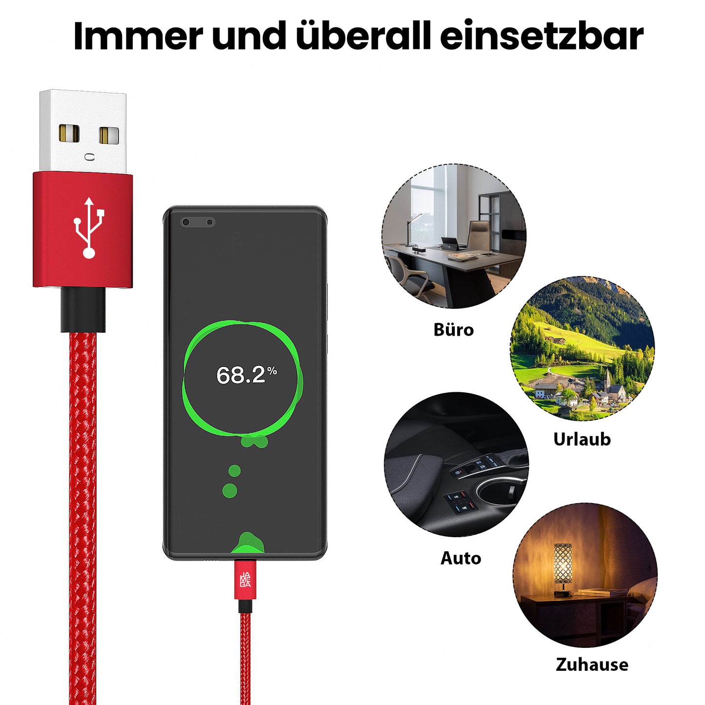 micro USB Kabel - Red - Variante "eBW"