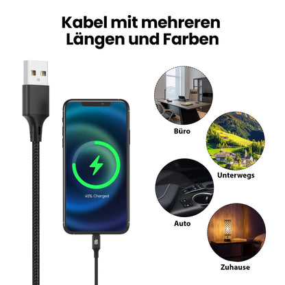 iPhone charging cable new generation cotton / black - Variation