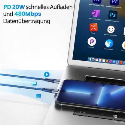 USB C to Lightning Cable Nylon | black - Variation