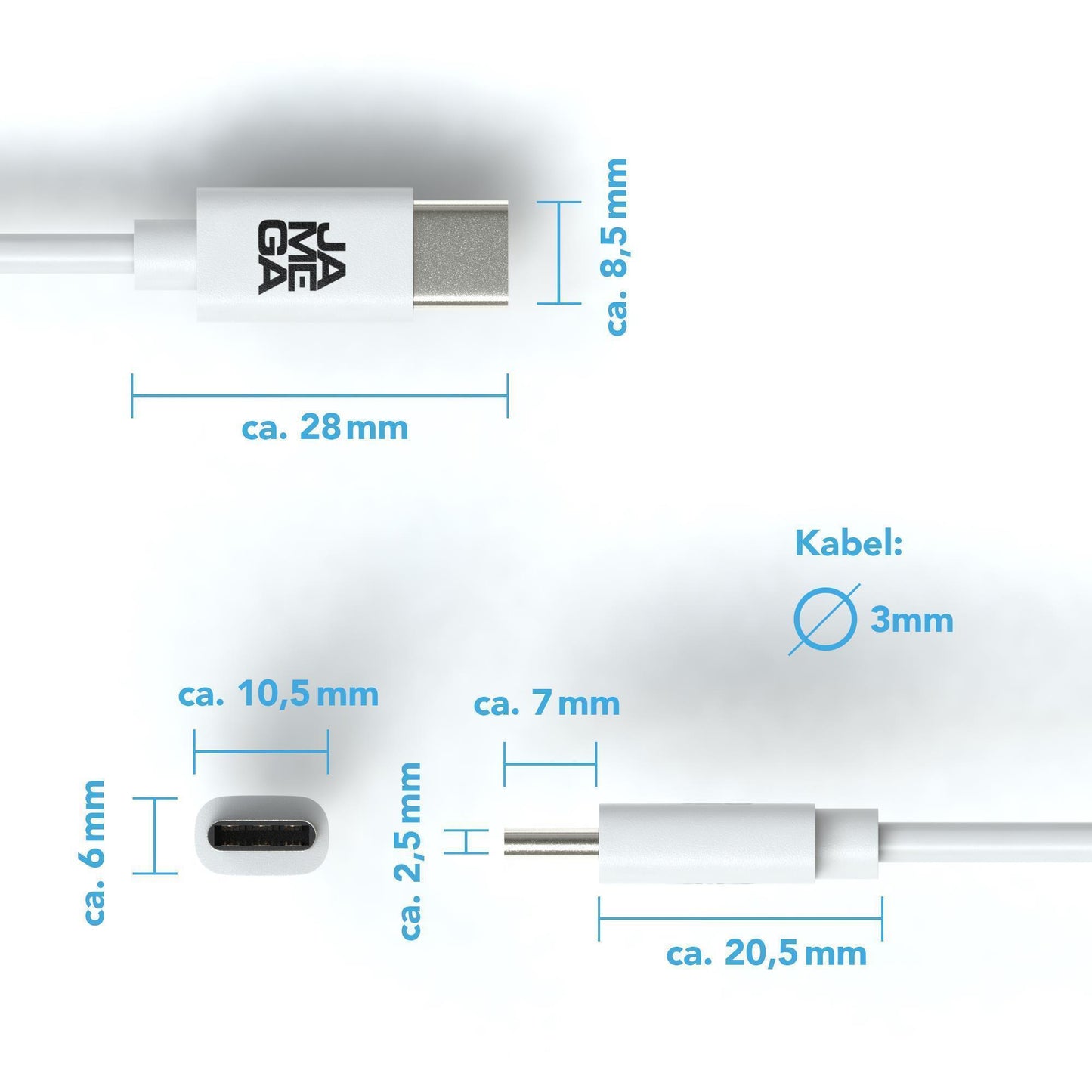 USB C Kabel Weiß