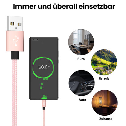 Micro USB Kabel | | 0,5 - 3m | | 4er Set Rosegold