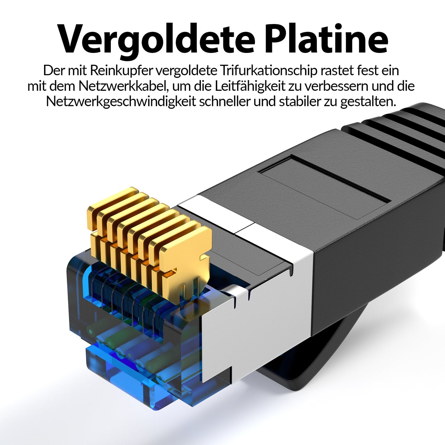 CAT 7 Flachkabel Schwarz