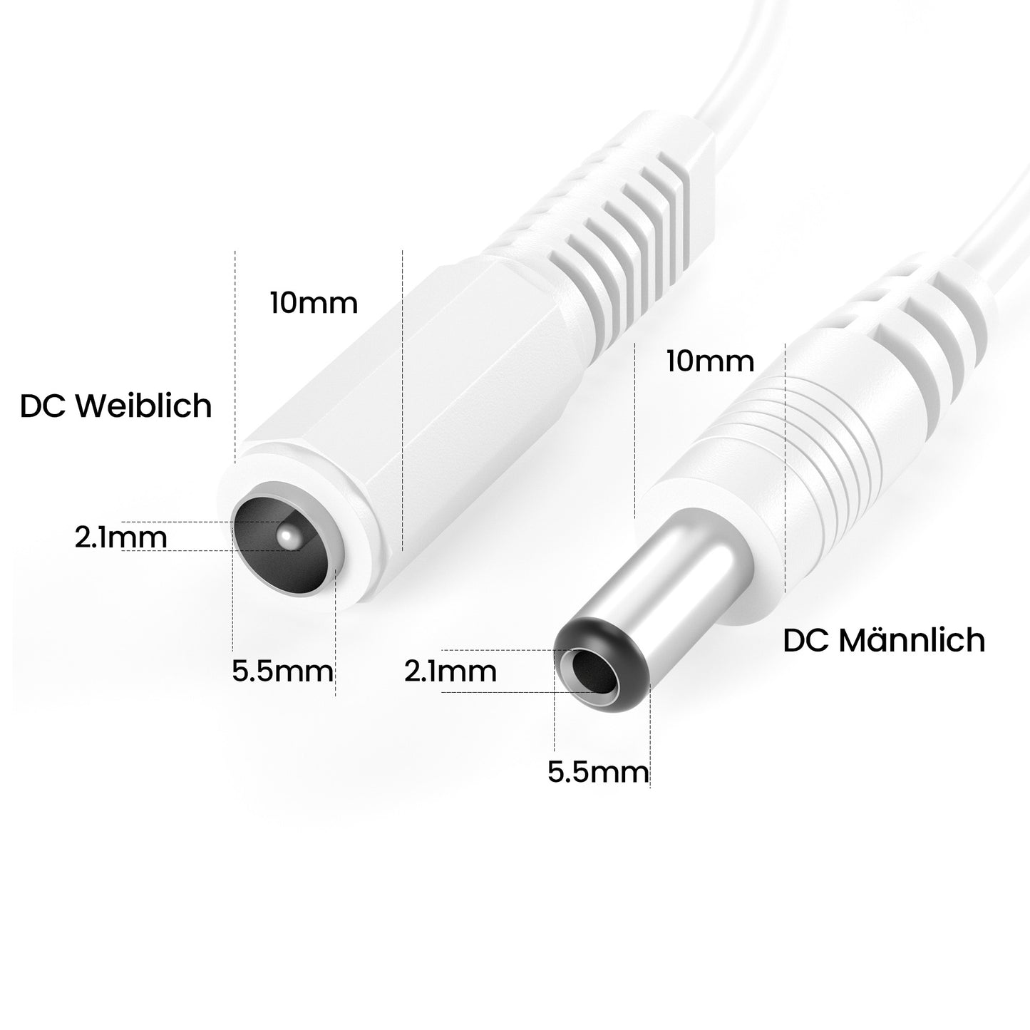 DC Verlängerungskabel Weiß