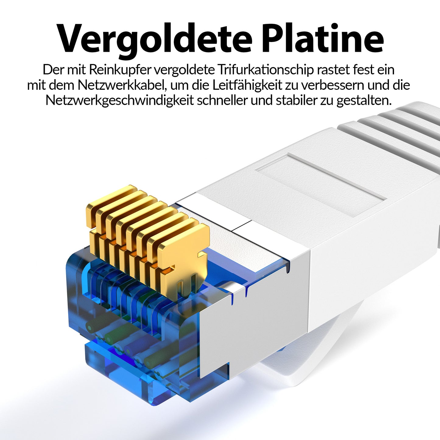 CAT 7 Flachkabel Weiß