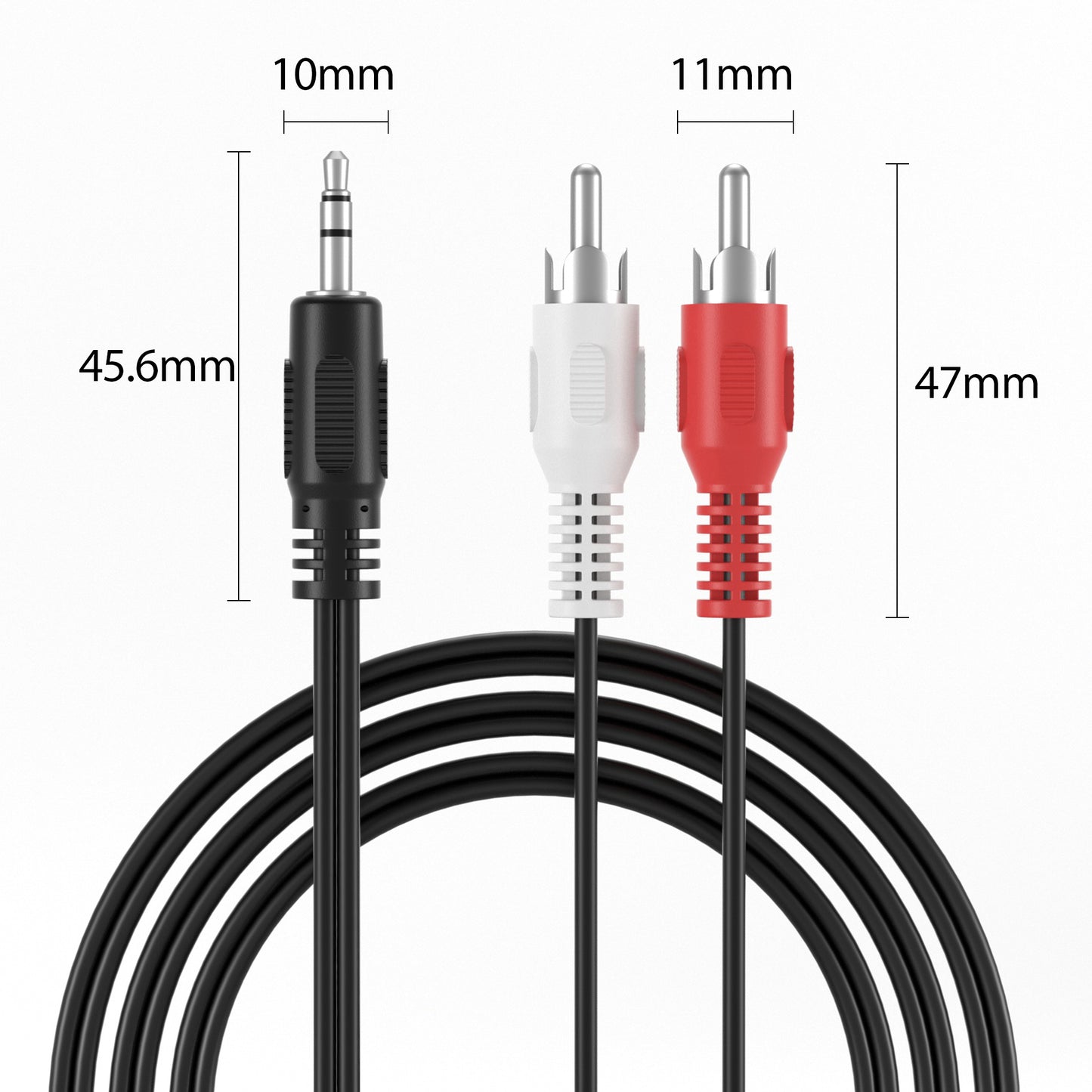 3,5mm Klinkenstecker - 2x Cinch Stecker Kabel - Variation "eBW"
